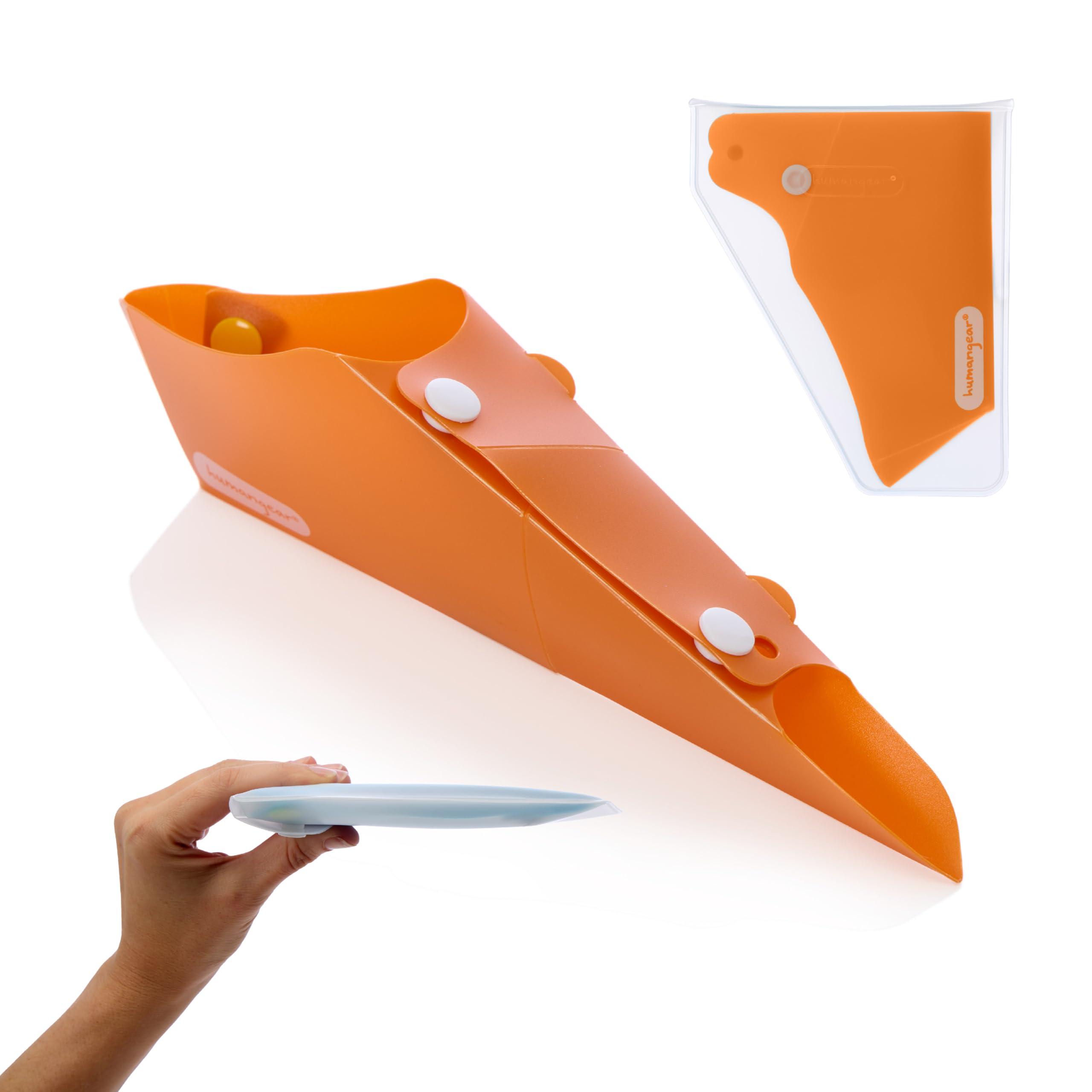 humangear GoPee Female Urination Device, Folds Transforms Instantly to Flat Pocketable Stand To Pee, Pee Easily Fully Clothed, Comfortable, Ultra-Compact, Reusable, Travel Outdoors, Includes Case, Autumn/Orange