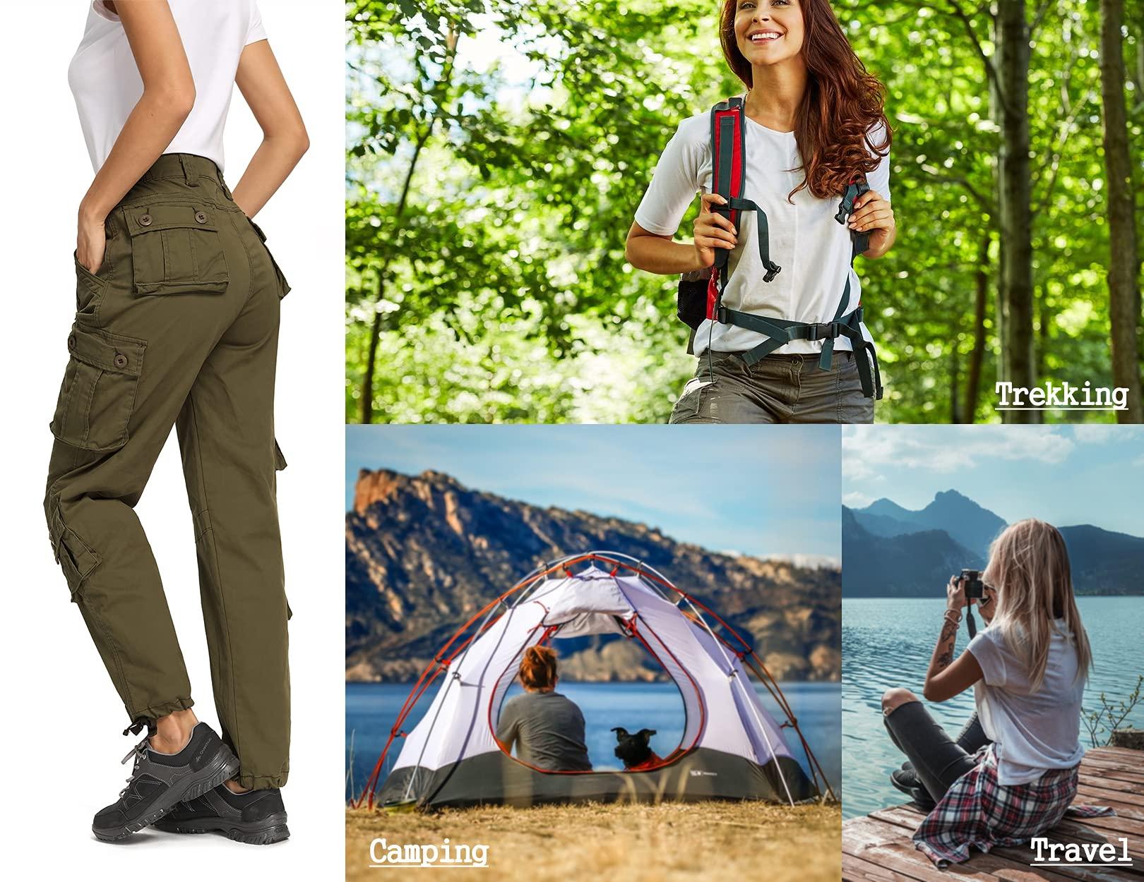 Raroauf Raroauf Work Cargo Pants Womens Cotton Casual Military Combat Tactical Pants,Rip-Stop Outdoor Hiking Trousers Camo N US 10