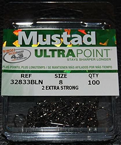 steel-charms 100 Mustad 32833BLN 8 Ultra Point 2X Strong 90 Degree Jig Hooks 32833NP-BN Molds