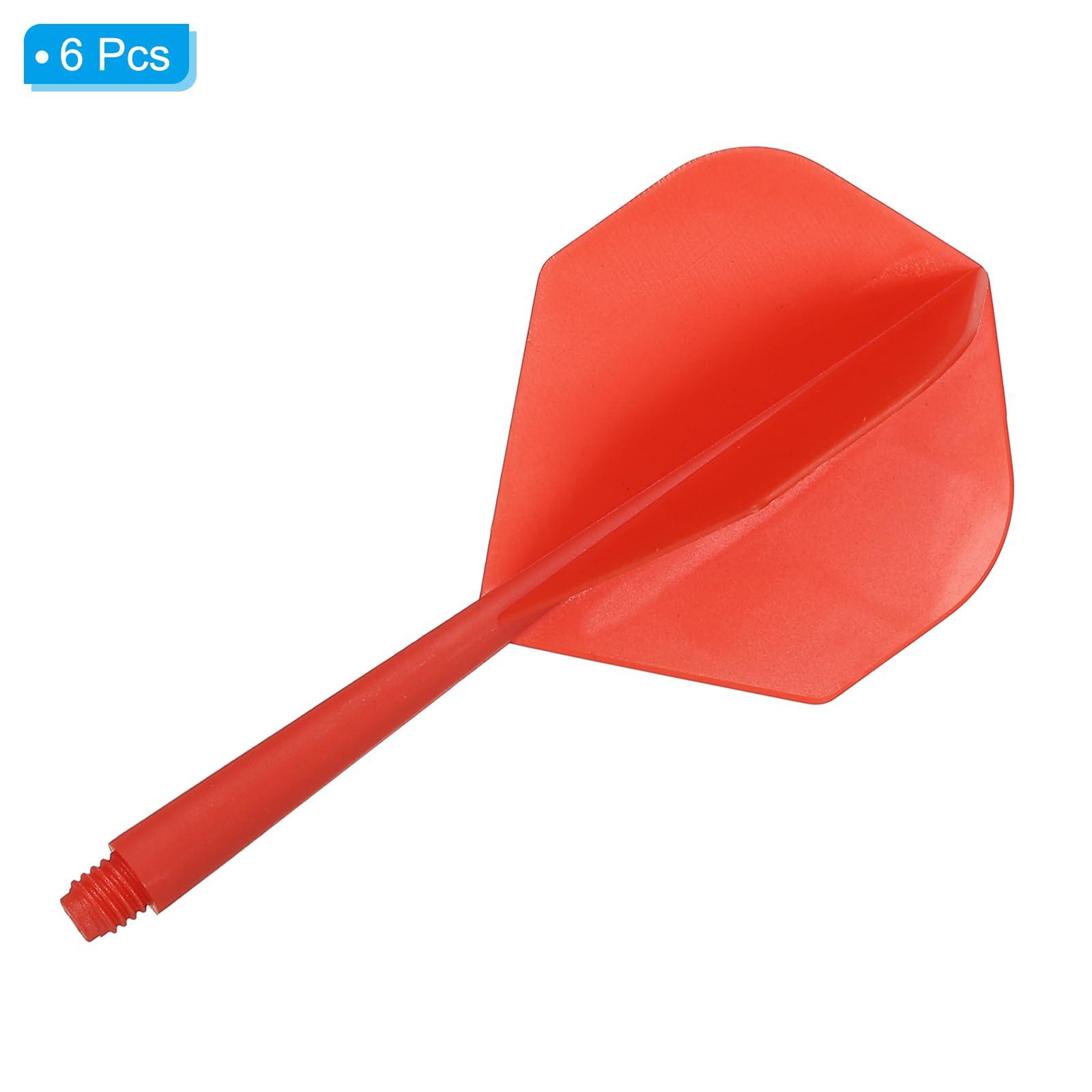 PATIKIL PATIKIL Integrated Dart Shaft and Flights, 6 Pack 2BA Lightweight Plastic Dart Flight Accessory Standard Shape, Red