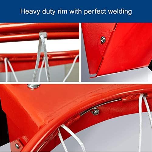 Katop Katop Breakaway Basketball Rim, Heavy Duty Triple Springs Basketball Rim Replacement with Nylon Net Indoor and Outdoor, Standard Goal Reinforced Mounting Bracket Fit Most Size Backboards