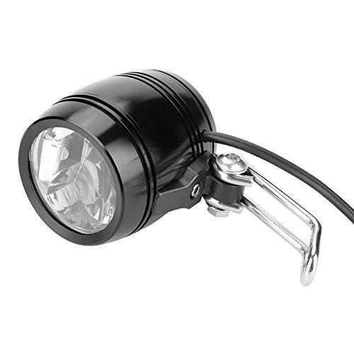 Dioche Dioche LED E-Bike Headlight, Aluminum E-Bike Headlight Horn 2 in 1 Set Front Light Headlamp Light(Black)