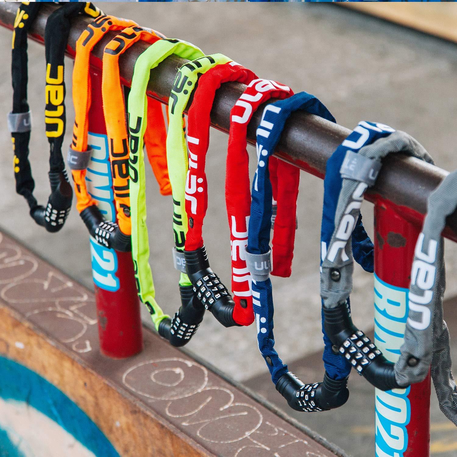 ULAC ULAC Street Fighter Neo Chain Lock Combo, Resettable 4-Digit Combination Anti-Theft Bicycle Lock (Grey)