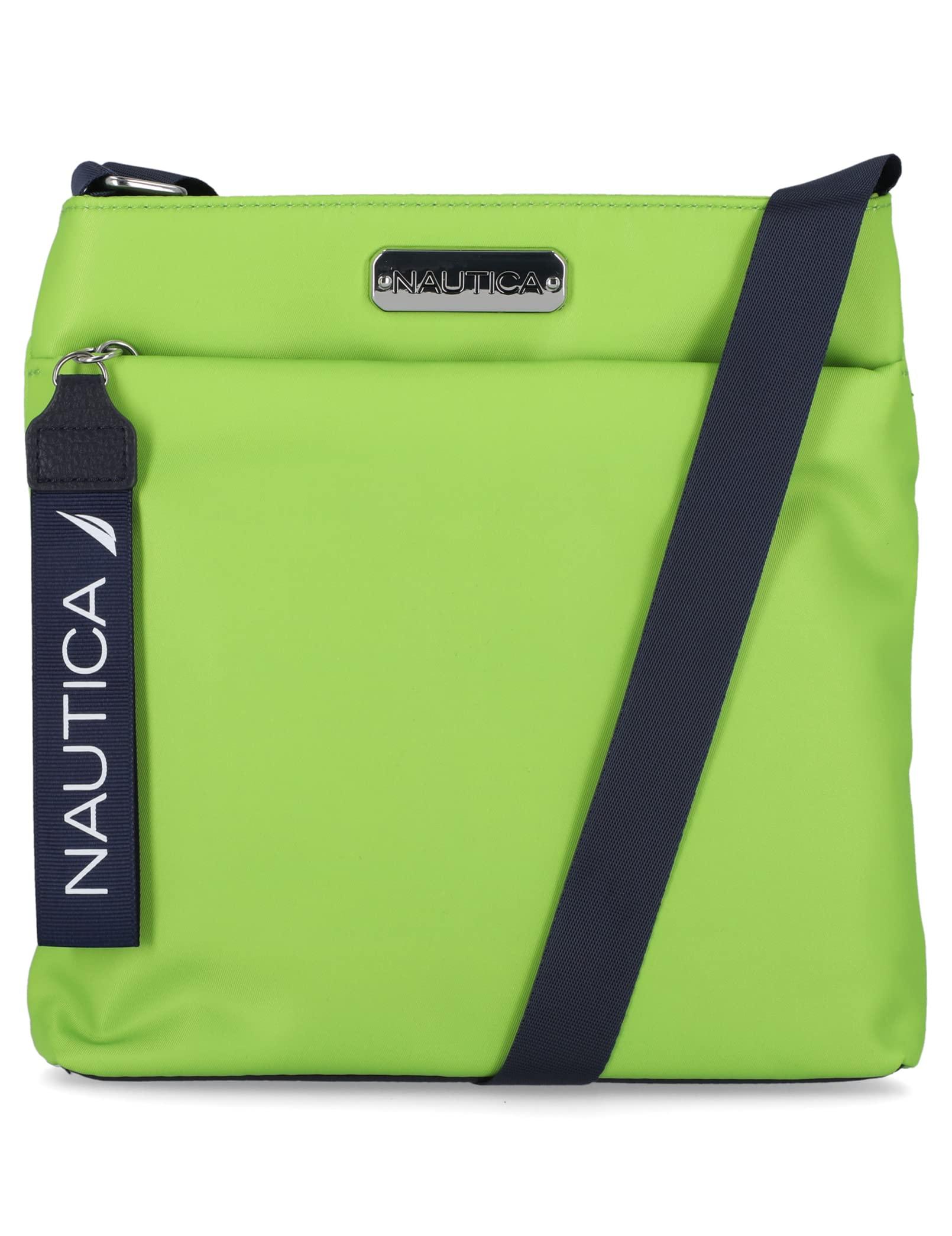 Nautica Nautica Diver Nylon Small Women's Crossbody Bag Purse with Adjustable Shoulder Strap, Lime