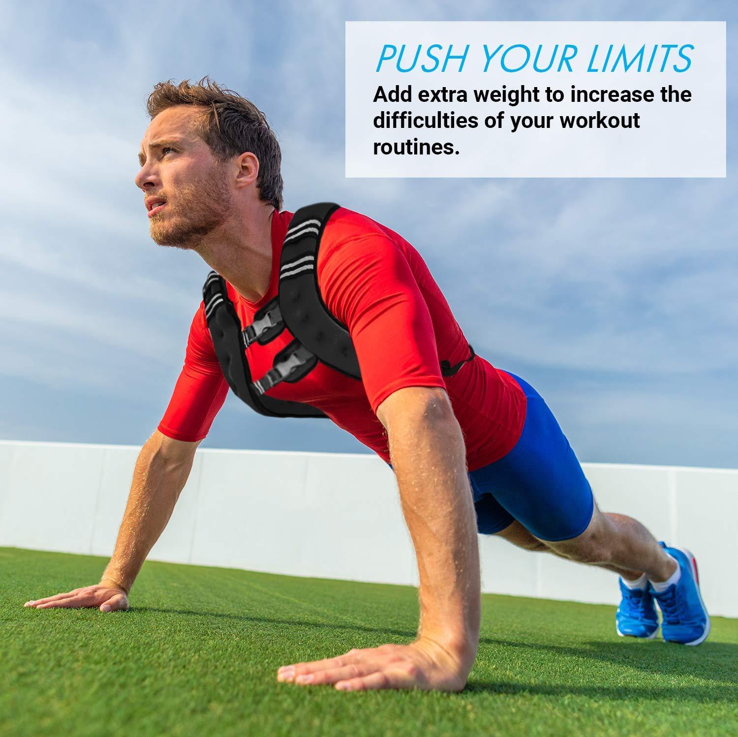 Aduro Sport Aduro Sport Weighted Vest Workout Equipment, 4lbs/6lbs/12lbs/20lbs/25lbs Body Weight Vest for Men, Women, Kids (6 Pounds (2.72 KG))