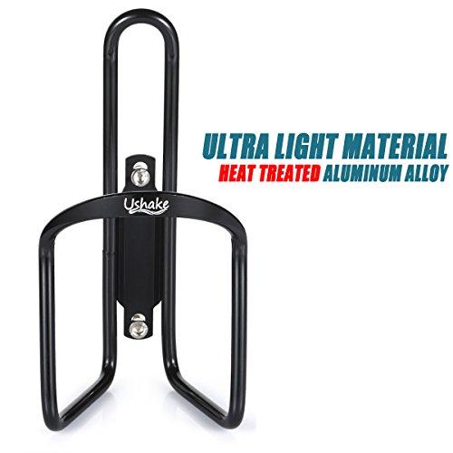 USHAKE USHAKE Water Bottle Cages, Basic MTB Bike Bicycle Alloy Aluminum Lightweight Water Bottle Holder Cages Brackets(2 Pack- Drilled Holes Required)