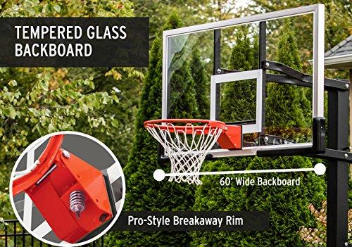 Silverback Silverback 60" In-Ground Basketball System with Adjustable-Height Tempered Glass Backboard and Pro-Style Breakaway Rim