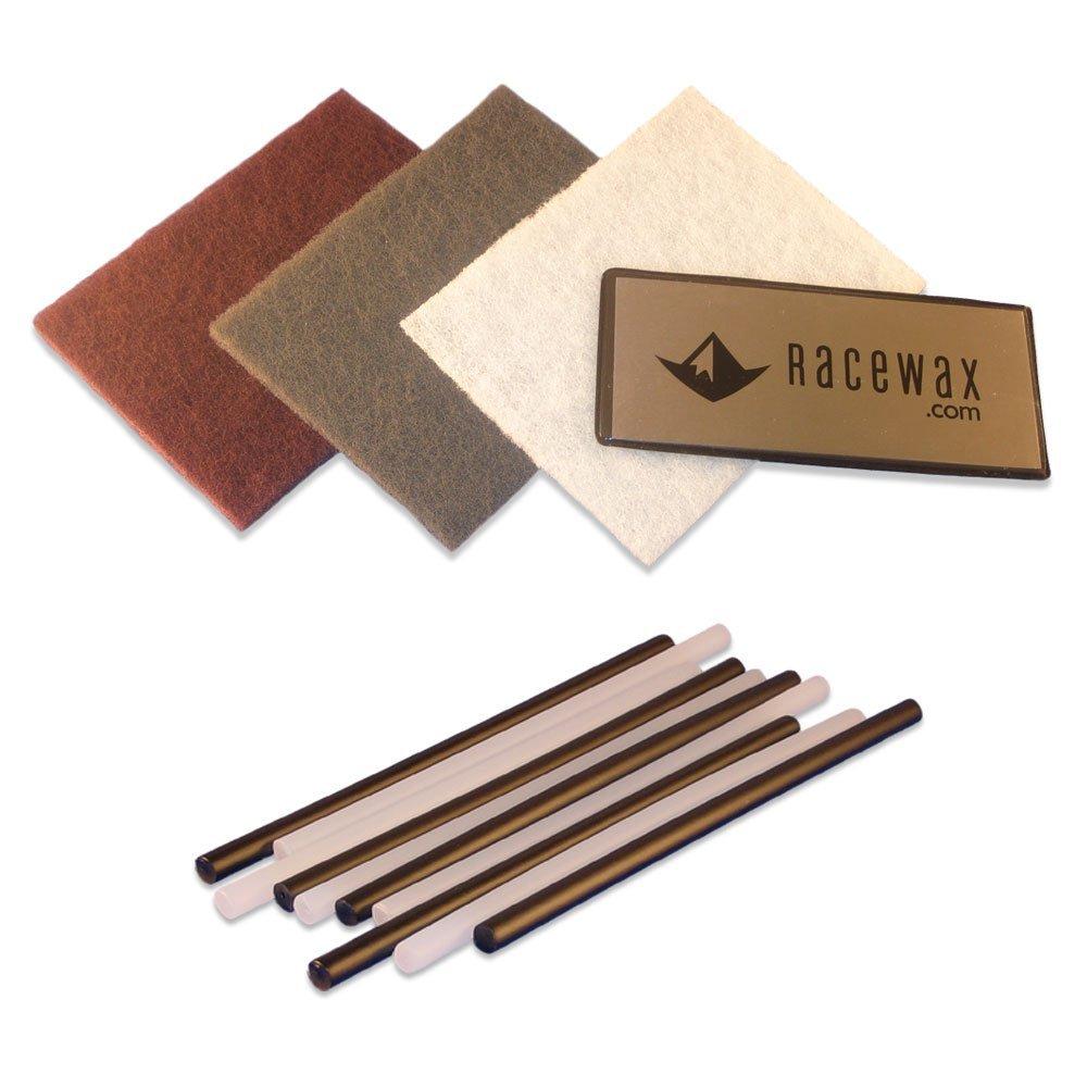 RaceWax RaceWax Ptex Ski Base Repair Kit 5/5 clear/black p-tex, metal scraper, 3 3M pads - (RB-2391)