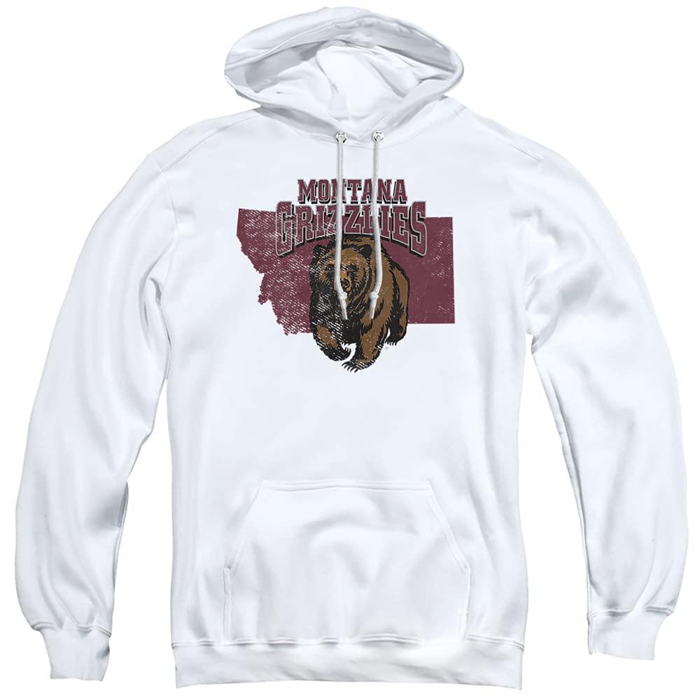 University of Montana University of Montana Official State Shape Unisex Adult Pull-Over Hoodie,White, Medium