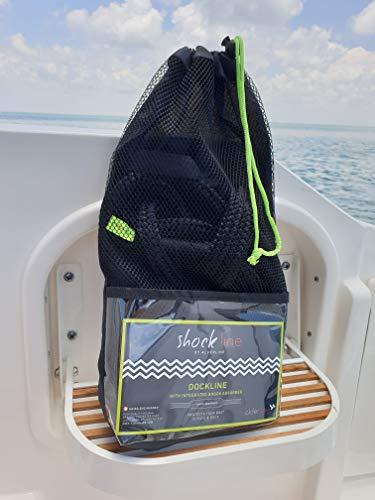 shockline shockline Dock Line with Integrated Shock Absorber, Double Braided, Polyester, Hand Spliced 12\" Eye, 5/8\" Inch x 35 Feet, Black