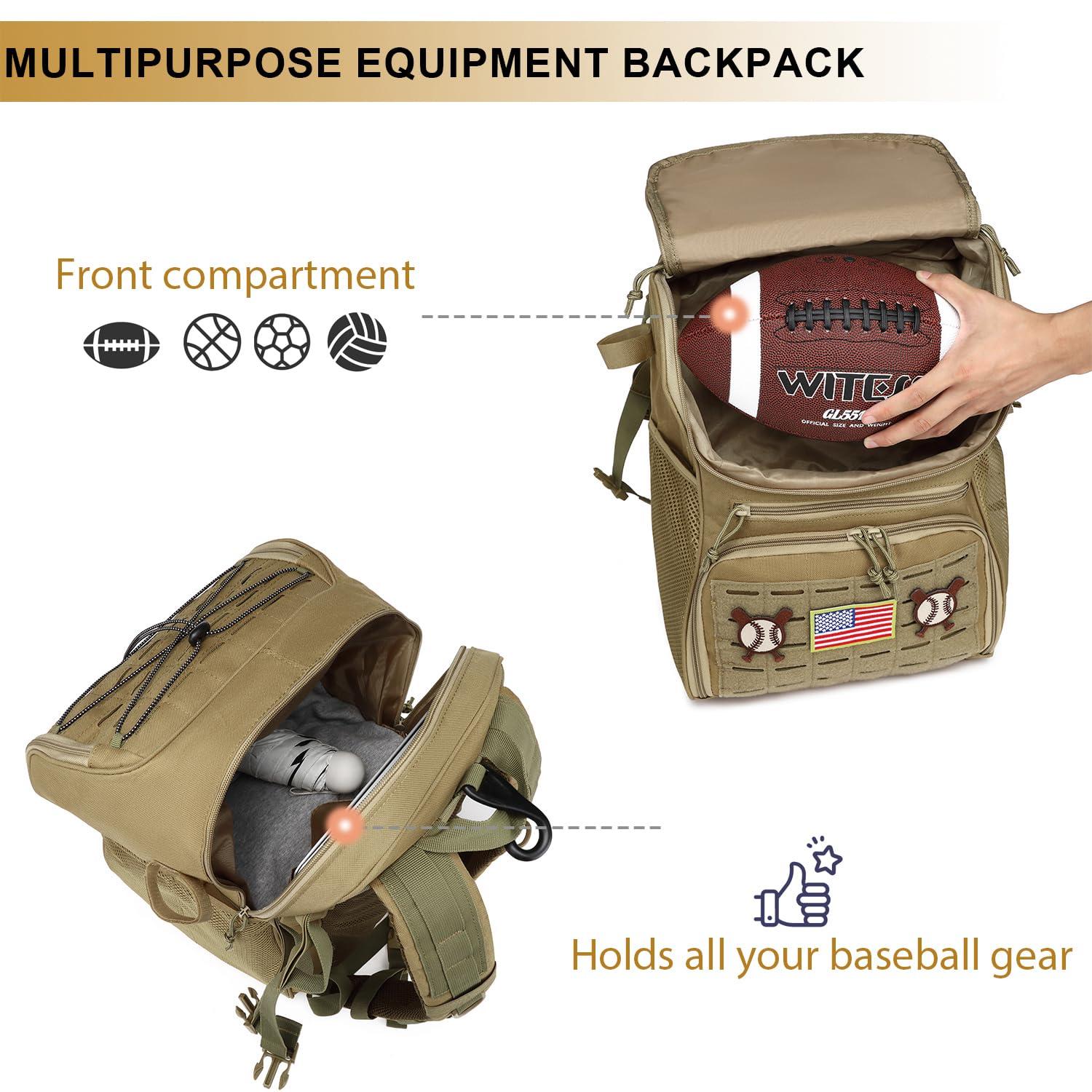 XINTREY XINTREY 6 Gallon Baseball Bucket Cover Organizer and Tactical Baseball Backpack, Softball Bat Bag w/Shoe Compartment for Men & Women