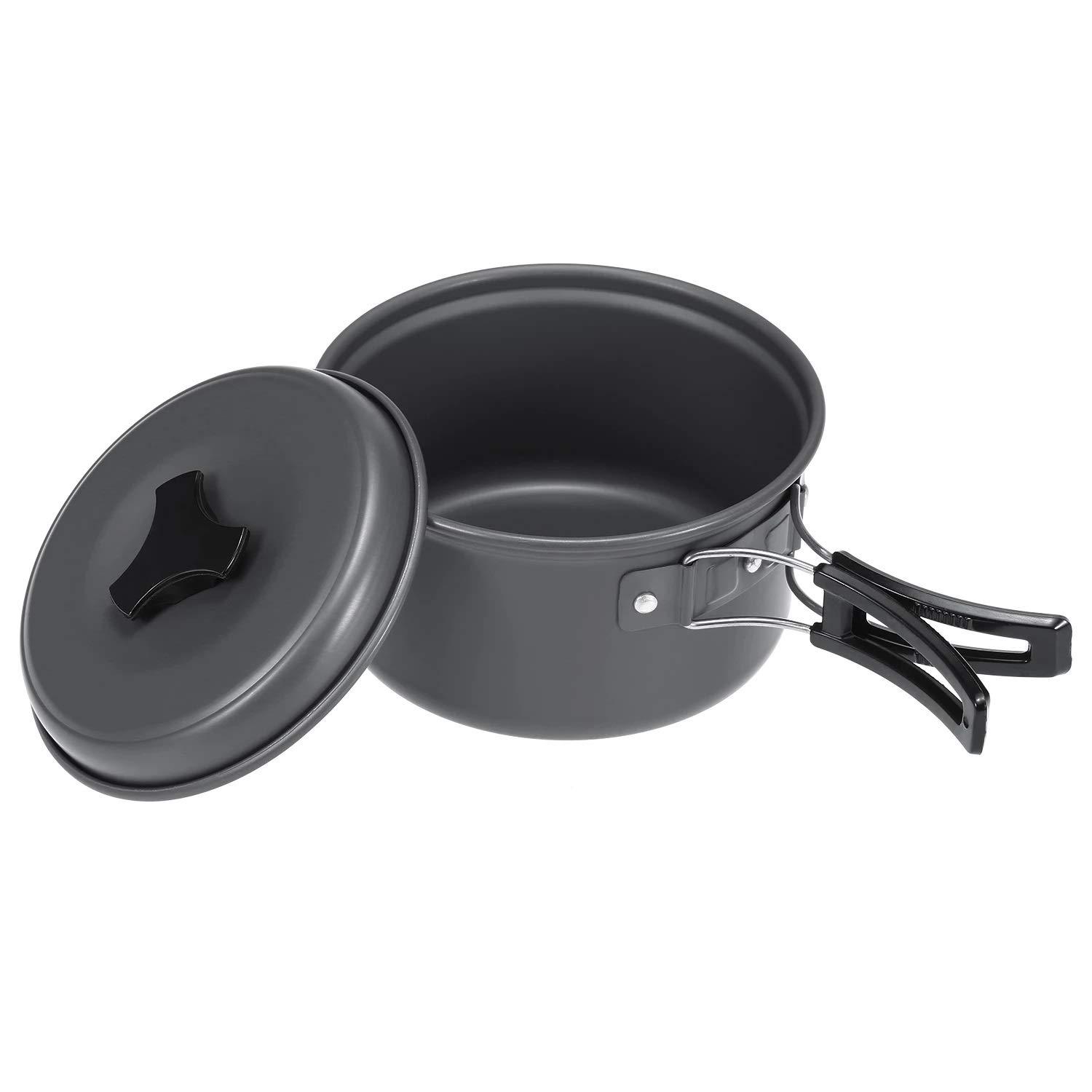 OUTPFTS OUTPFTS 10pcs Camping Cookware Mess Kit Camping Pot Pan Bowl Cookset Outdoor Cooking Equipment Pot Pan Bowls Backpacking Hiking Gear