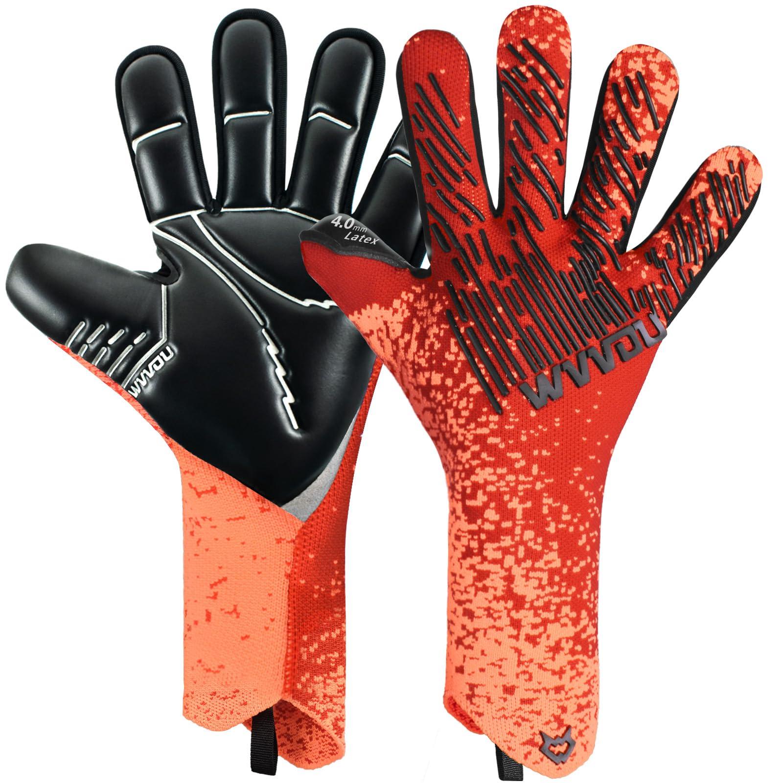 WVVOU WVVOU Soccer Goalie Gloves Youth Adults, High Performance Goalkeeper Gloves, Breathable Soccer Gloves, 4+3mm Super Grip for The Toughest Saves