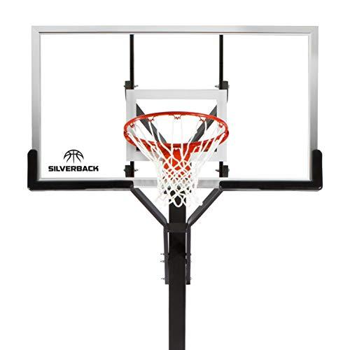 Silverback Silverback 60" In-Ground Basketball System with Adjustable-Height Tempered Glass Backboard and Pro-Style Breakaway Rim