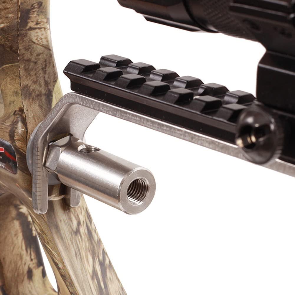 Muzrunq Bow Arrow Flashlight Bracket Heavy Duty Metal Mount Stabilizer Bracket for Compound Bow.