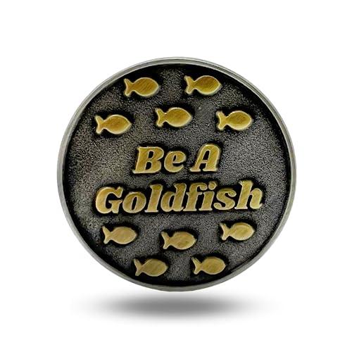 Full Metal Markers Full Metal Markers Be A Goldfish Unique Magnetic Metal Golf Ball Marker with Divot Repair Tool Accessory for Men & Women (Divot Tool + Ball Marker)
