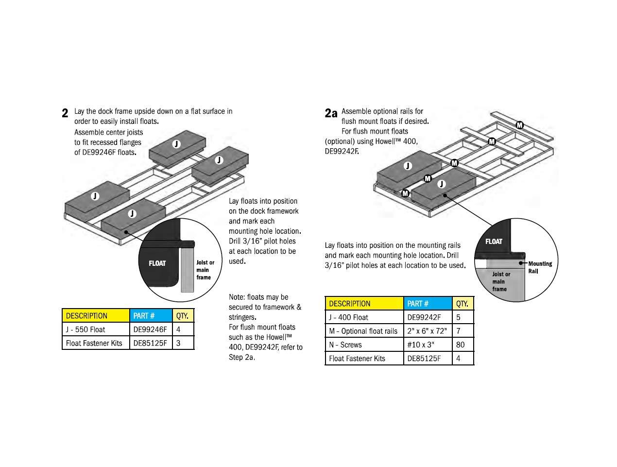 Dock Edge Dock Edge Floating Dock Heavy Duty Connector Hindge, Galvanized, Grey, 13\" x 5-1/4\" x 4-3/4\"