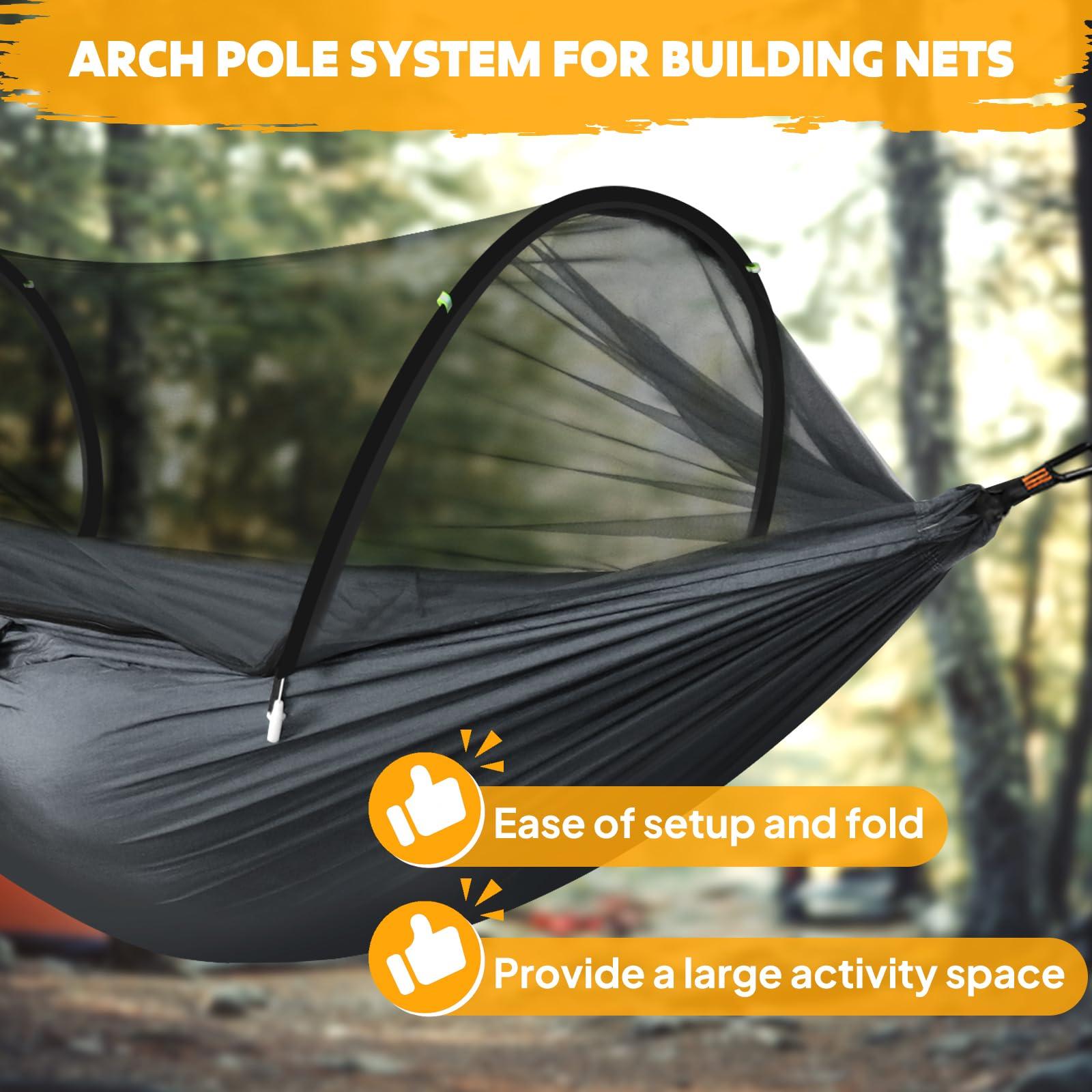 Chihee Chihee Ultra-Light Travel Camping Hammock Pop-up Net Hammock 660lbs Load Capacity,Breathable,Quick-Drying Parachute Nylon 2 Premium Carabiners,2 Tree Slings Included for Outdoor Backpacking Hiking