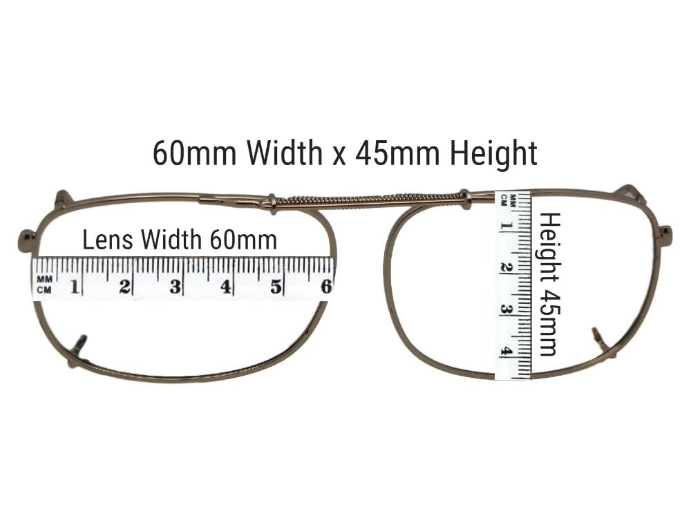 Sunglass Rage Rectangle Non Polarized Clip-On Sunglasses for Men and Women Clip On Sunglasses For Eyewear glasses (Pewter-NON Polarized Gray Lens, 54mm Width x 37mm Height, Millimeters)