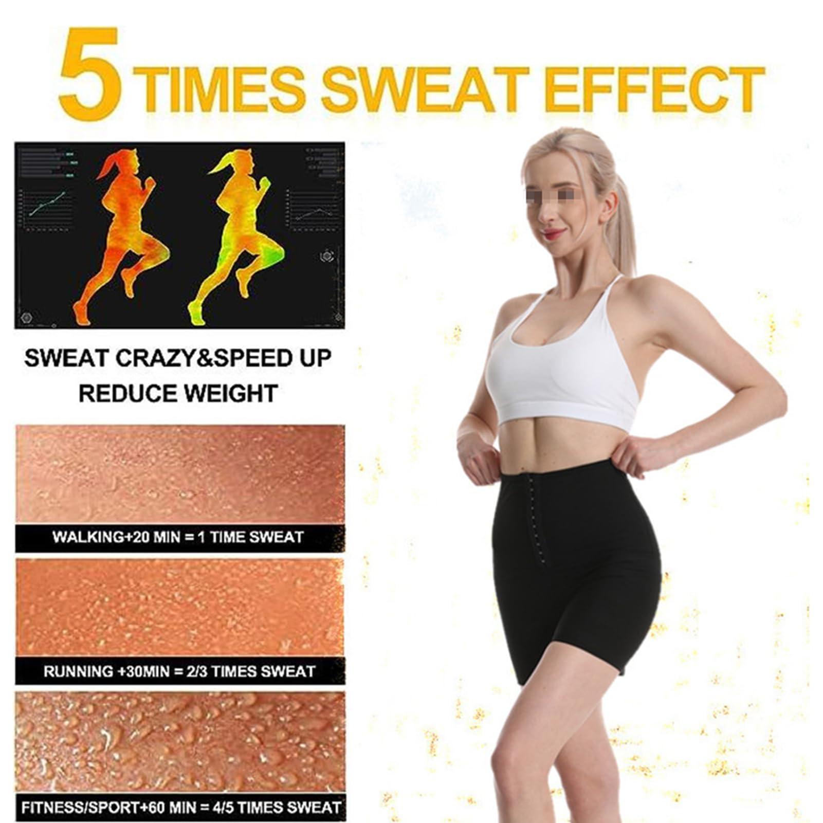 Vuirrm Vuirrm Sauna Shorts for Women, High Waisted Compression Slimming Sweat Pants, Waist Trainer Leggings Tummy Control Shaper Workout Leggings, 4XL/5XL,Silver