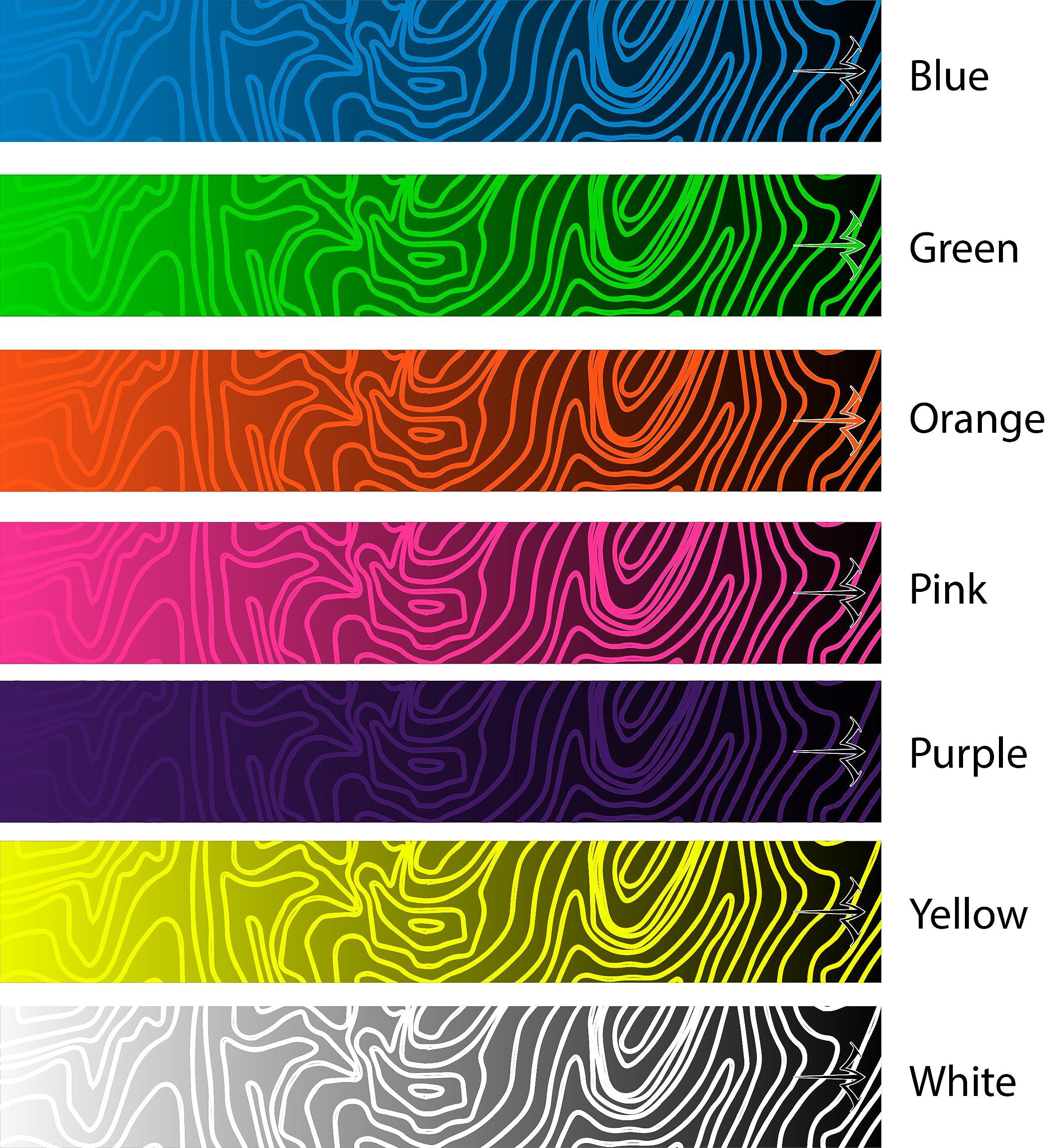 White Water Archery White Water Archery Laminated Topo Fade Color V2 Arrow Wraps 15 Pc Pack Choose Length Width Color (7 Length- 1 Width, Pink)