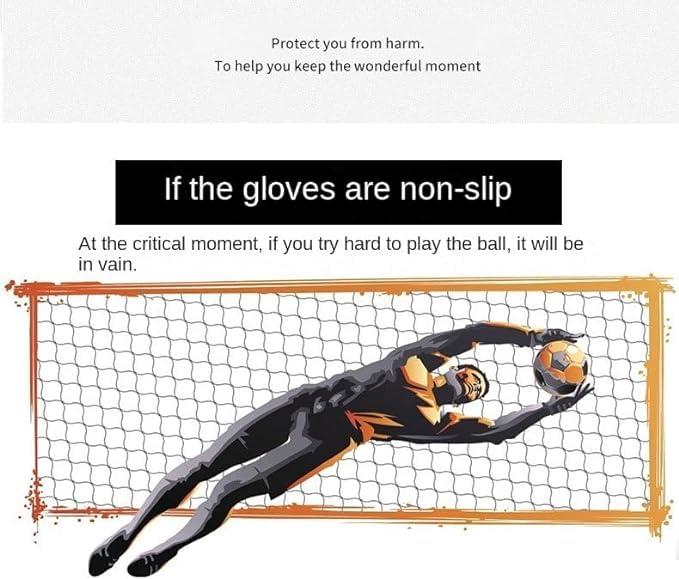 Froon Froon Soccer Goalkeeper Gloves Goalie Training Gloves Strong Grip Anti-Slip and Breathable for Adults and Children (Orange,7)