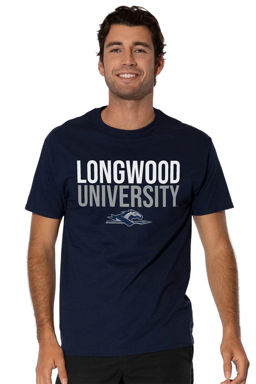 LOGOVISION Longwood University Official Stacked Short Sleeve Mens Cotton T-Shirt,Navy, 2X-Large