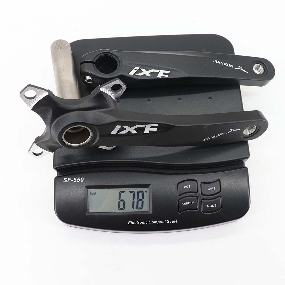 DJC Components DJC Bike Crankset 104BCD with Chainring BSA Bottom Bracket with Spindle for MTB 1x 2X 3X Speed Mountain Bike Black Red Oilslick 170mm 175mm (170mm Black, Round 38T)