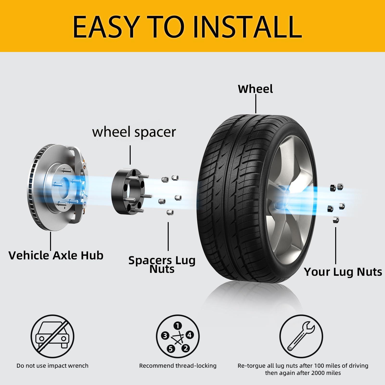 MERXENG MERXENG 1 inch Golf Cart Wheel Spacers,2 Pcs 4x4 to 4x4 Wheel Spacers fits EZ GO Fits EZGO Fits Club Car Golf Cart 25mm Overall Width