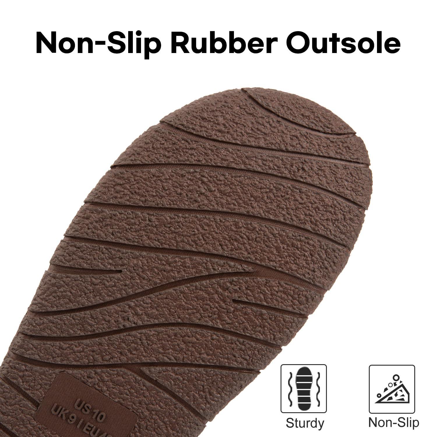 LongBay LongBay Men's Outdoor Slippers Two Tone Memory Foam Slip On Indoor House Shoes bedroom Loafers Navy Blue, 9