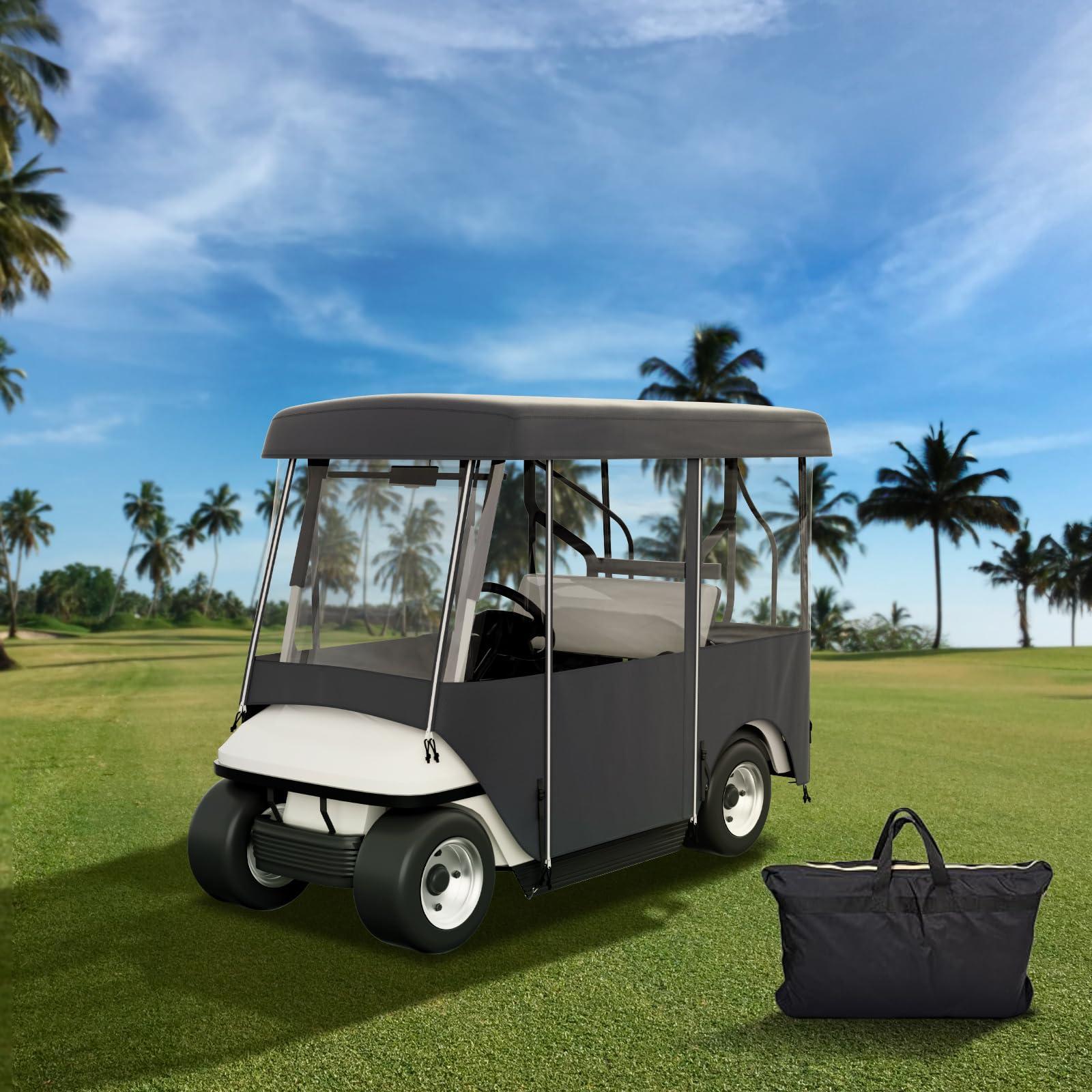 Happybuy Happybuy Golf Cart Enclosure 86'', 4-Person Golf Cart Cover, 4-Sided Fairway Deluxe, 300D Waterproof Driving Enclosure with Transparent Windows, Fit for EZGO, Club Car, Yamaha Cart