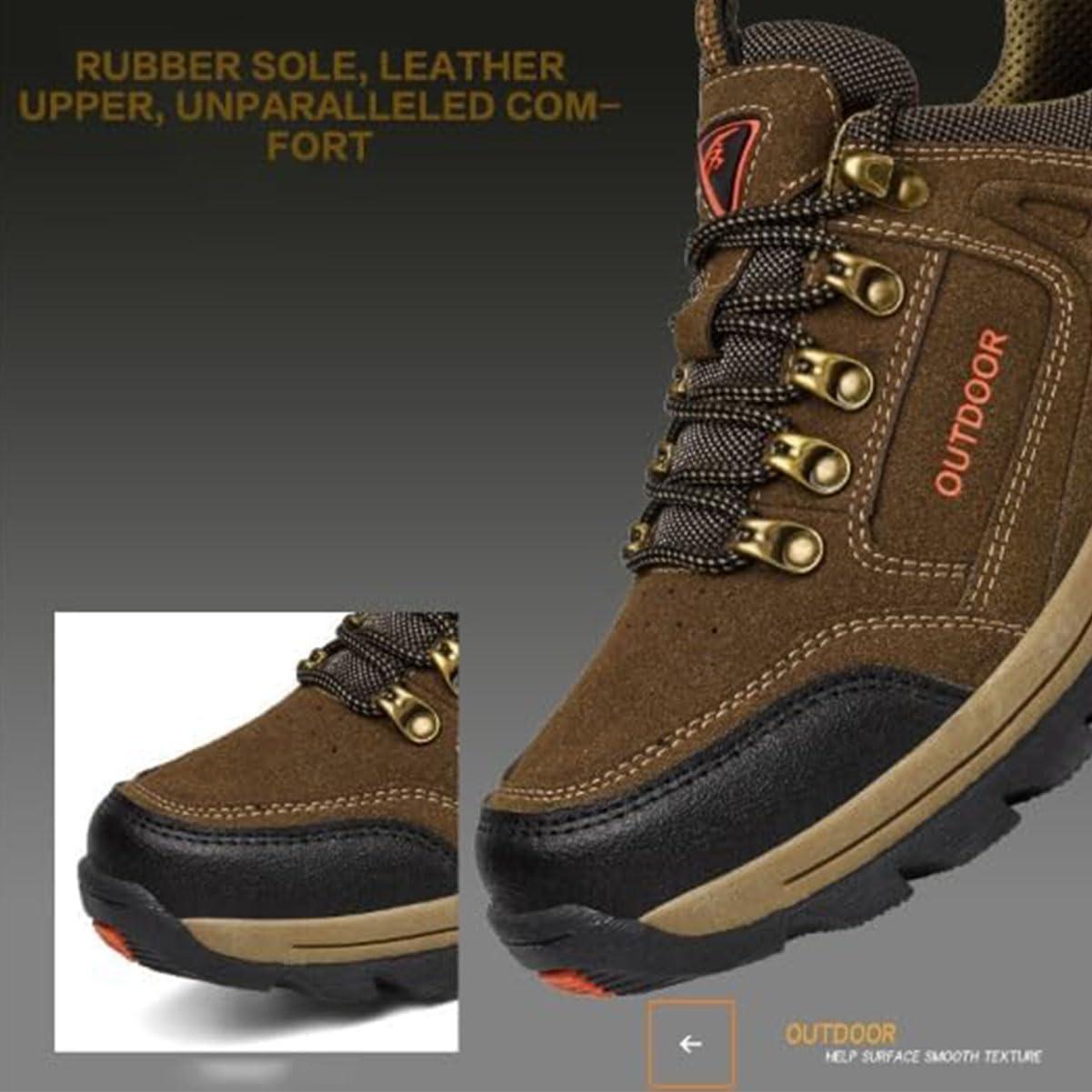 AODGHC AODGHC Duddle Orthopedic Shoes for Men, Duddle Orthopedic Genuine Leather Shoes, Men's Comfy Arch Support Waterproof Lightweight Handmade Orthopedic Walking Shoes Sneakers (Khaki,41/US8)