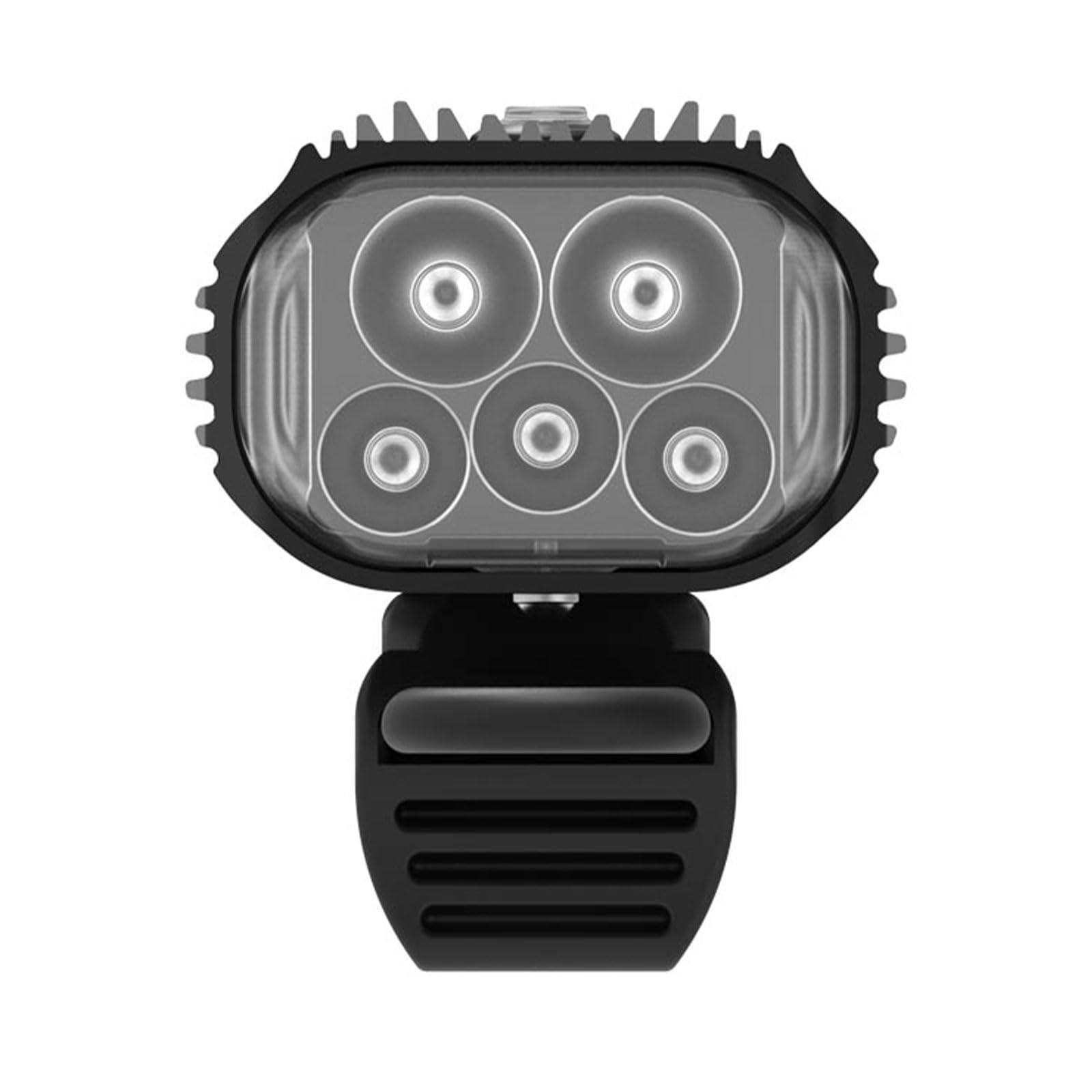 LEZYNE LEZYNE Mega Drive Bicycle USB-C Rechargeable IPX7 White LED Front Light with Multiple Solid & Flash Modes | Integrated Silicone Rubber Strap Mount | 2400 Lumens, Black Gloss