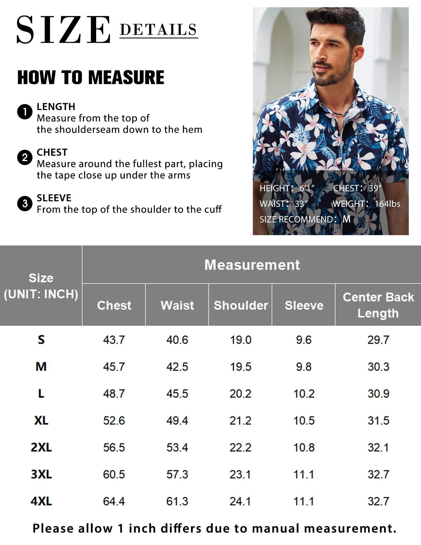 COOFANDY COOFANDY Mens Casual Button Down Shirt Short Sleeve Hawaiian Tropical Floral Shirt