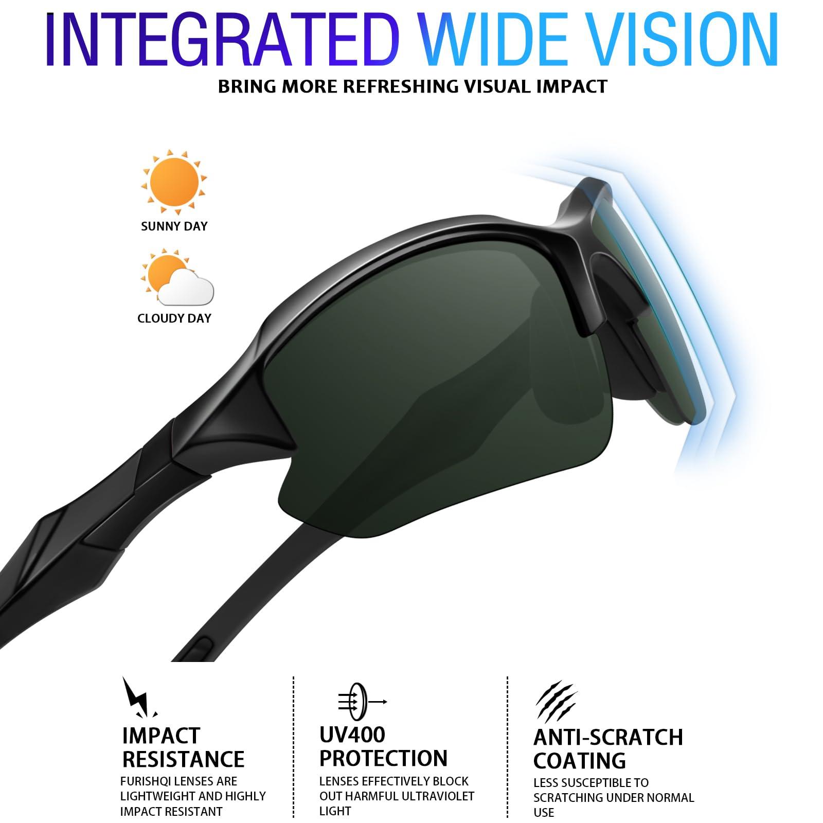 DioKiw DioKiw 3PACK Sports Polarized Sunglasses for Men Cycling Running Fishing UV400 Protection Sun Glasses Lightweight Half Frame Goggles