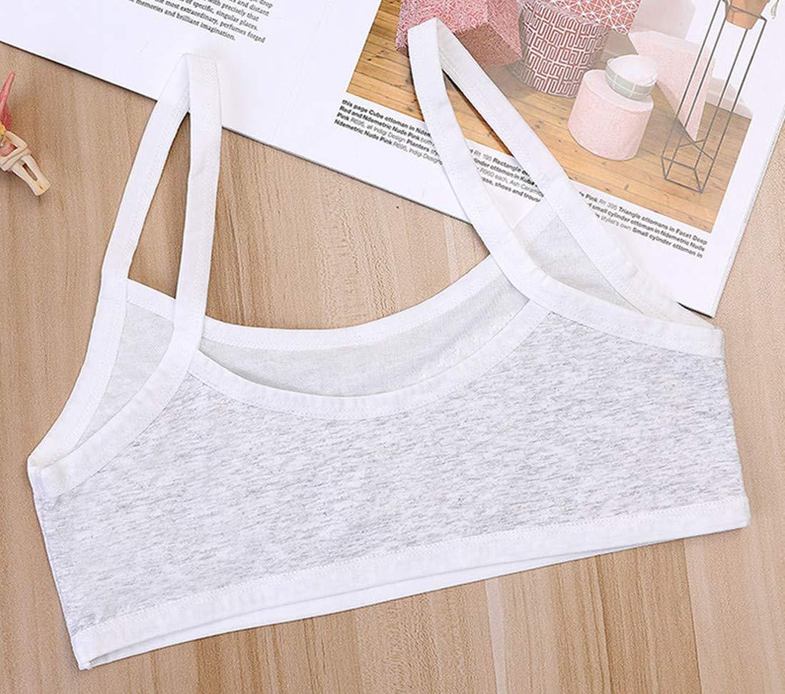 FOFJR Age 8-16 Teen Girls First Training Bras Padded Bralette Set 4 Pack (Style 2)