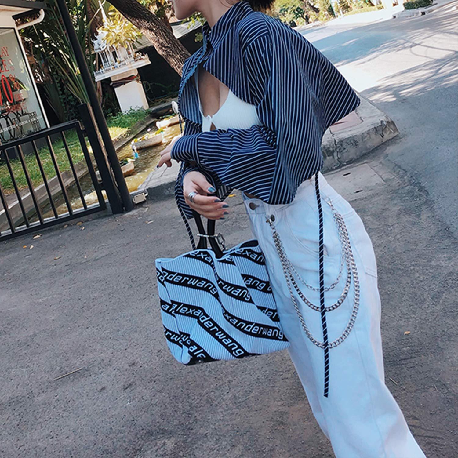 Lainrrew Lainrrew Trousers Chain, Pants Chain Belt Chain Wallet Chain Pocket Chain Hip Hop Punk Jeans Chain Key Chain Goth Accessories for Eboy Egirl Women Men (Silver)