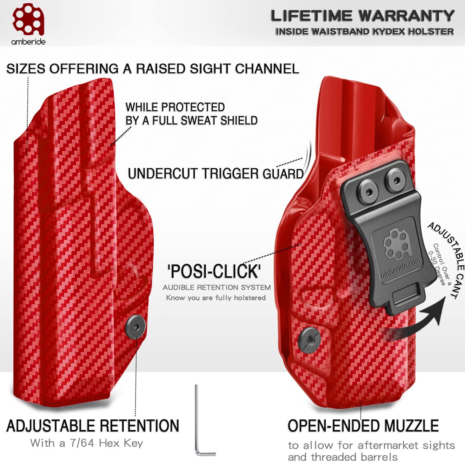 Amberide Premium KYDEX Holster Fit: S&W SD9 VE & SD40 VE Pistol - Inside & Outside Waistband Concealed Carry, Adjustable Cant, IWB & OWB for Ultimate Comfort & Stability