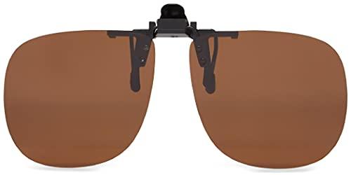 Fisherman Eyewear Fisherman Eyewear 8FCO Clip On Original Black Square Frame Polarized Sunglasses (Brown Lens)