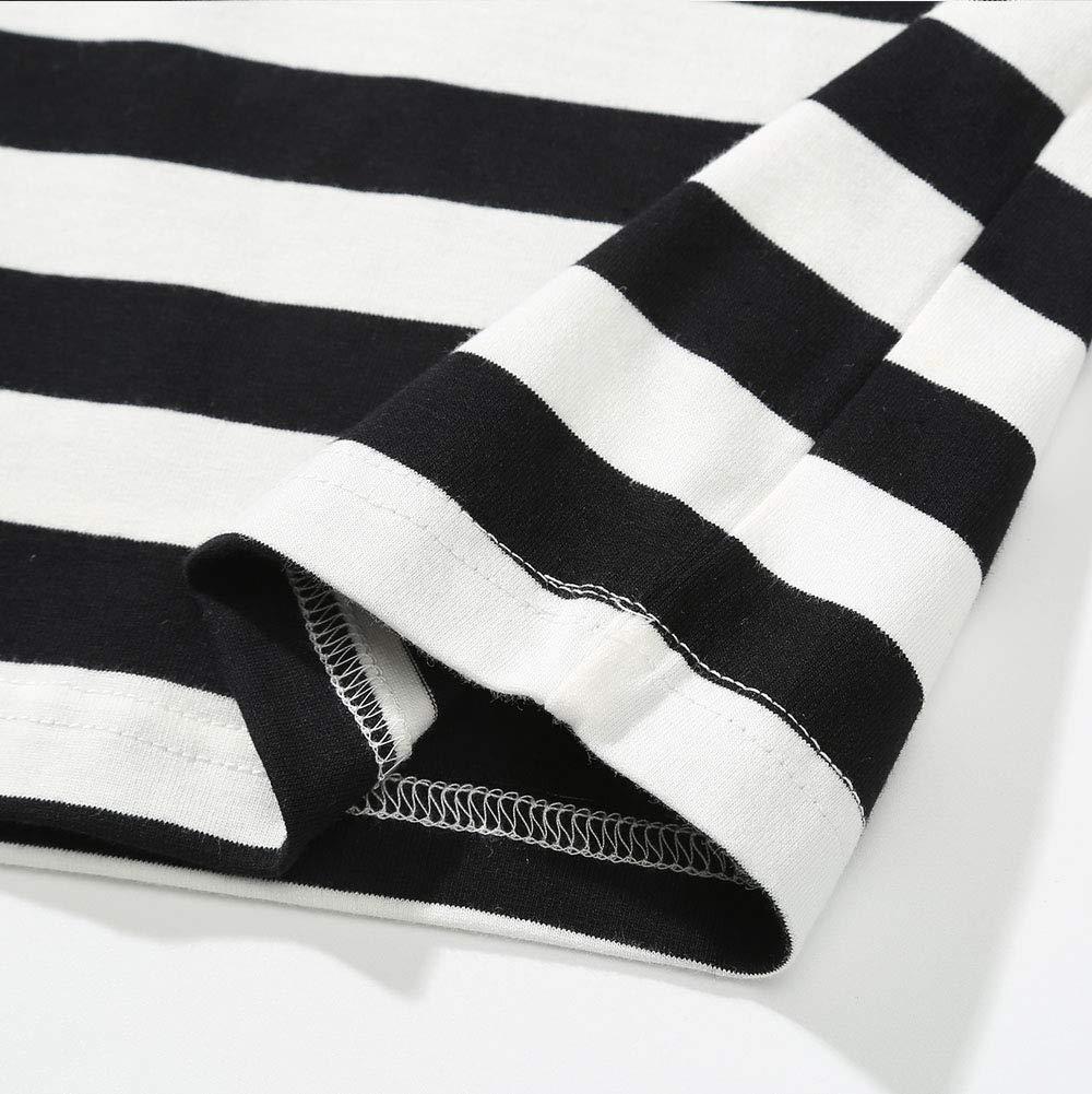GRANDWISH Boys Black and White Striped T-Shirt, Short Sleeve Crewneck Tees Top Shirt Size 3T