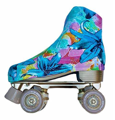 Ice Fire Ice Fire 1 Pair Skate Boot Covers | Durable Boot Protector for Ice/Figure/Roller Skate | Universal Size | Skating Accessory- Aqua Garden