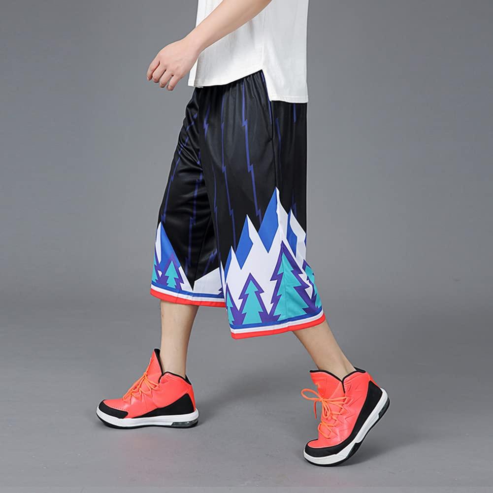 XYGJZ Long Basketball Shorts Men Big and Tall 3X Summer Activewear Casual Mens Workout Black Summer Wear(21506Black,3XL)