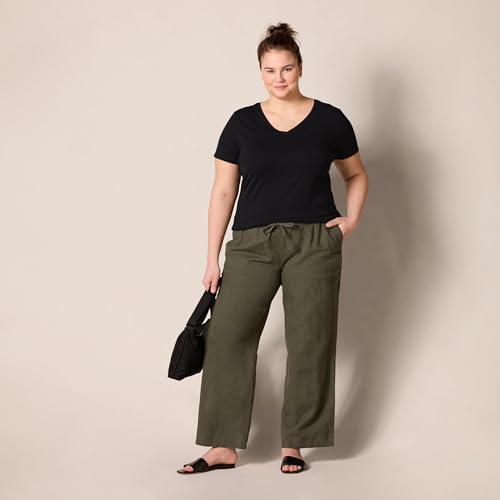 Amazon Essentials Amazon Essentials Women's Classic-Fit Short-Sleeve V-Neck T-Shirt, Pack of 2, Black/White, Small