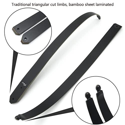 Obert Obert Black Hunter 60 Inch Archery Takedown Recurve Bow Set 20-60lbs Right Hand Bamboo Core Limb (55lbs)