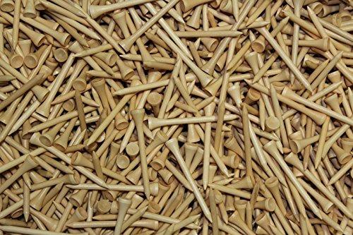 GOLF BALL COUNTRY 1,000 Premium Hardwood Natural 2 3/4" Bulk Golf Tees