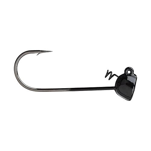 Buckeye Lures BUCKEYE LURES Spot Remover Magnum Jig Head with Heavy-Duty Spring & Sharp Nickel Hook for Soft Plastic Bass Fishing Baits, 5 Pack, Black, 5/16 oz