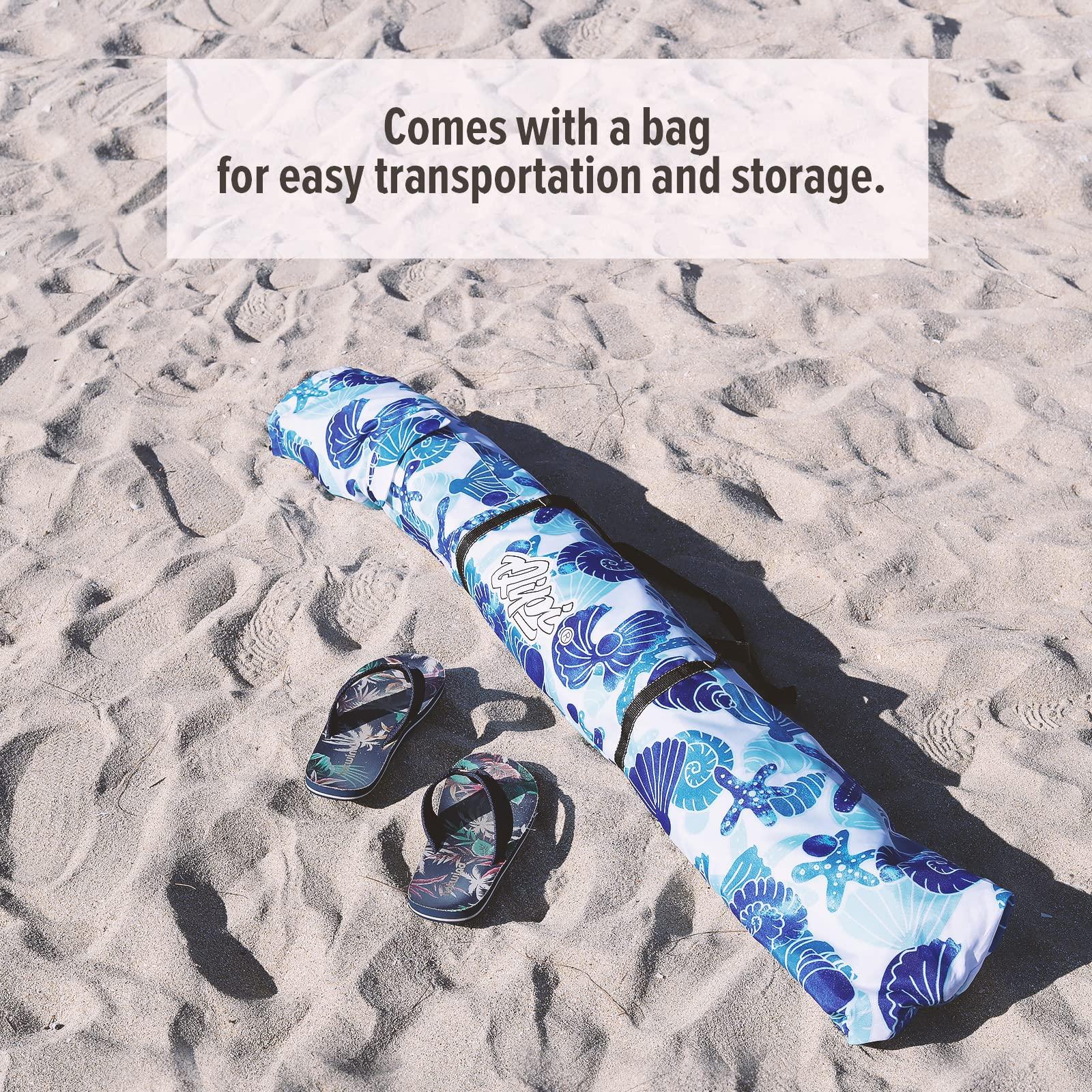 Qipi Qipi Beach Cabana - Easy to Set Up Canopy, Waterproof, Portable 6\' x 6\' Beach Shelter, Included Side Wall, Shade with UPF 50+ UV Protection, Ultimate Sun Umbrella - for Kids, Family - Sea Life