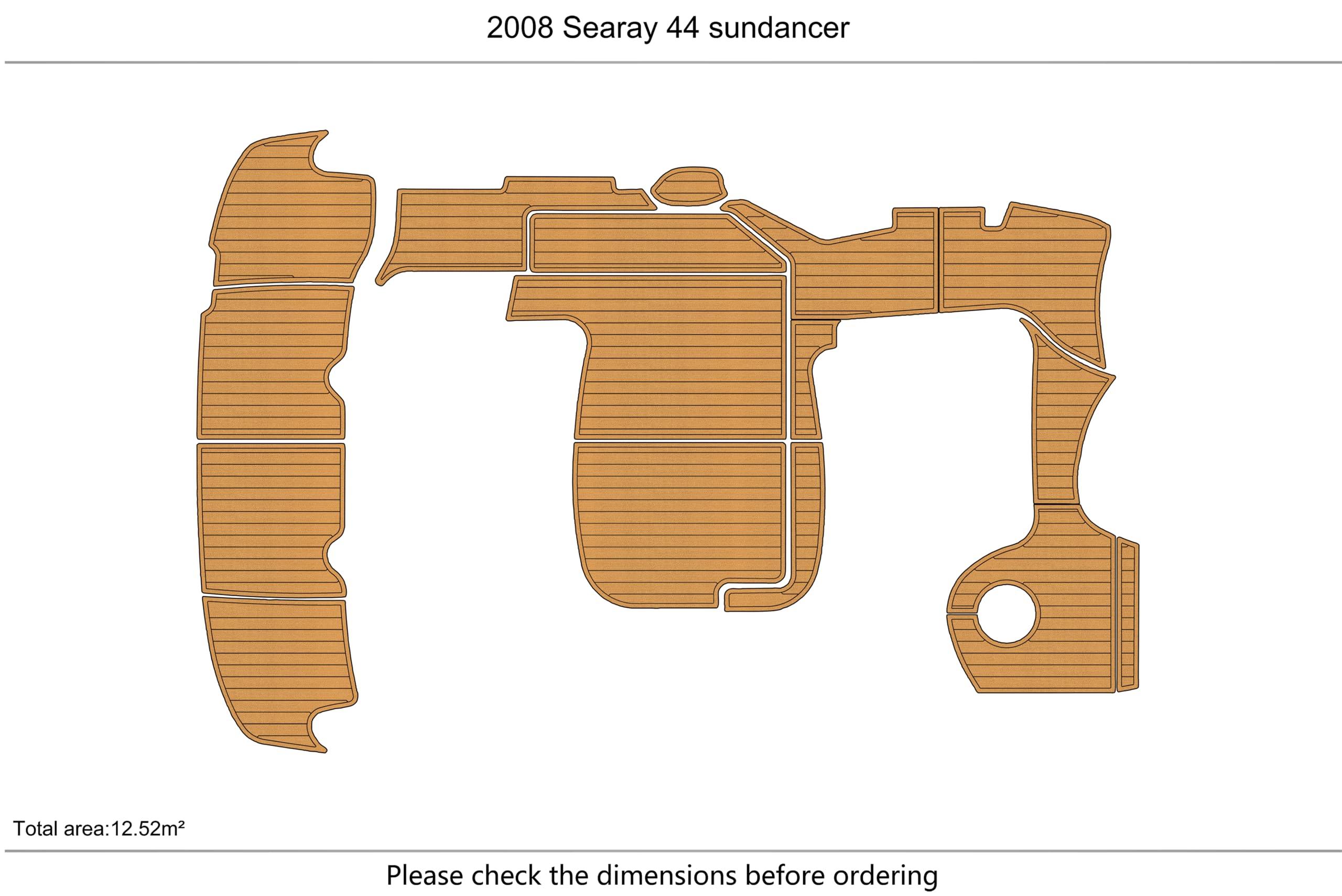 ATDEK ATDEK 2005-2009 Sea Ray 44 sundancer Cockpit & Swim Platform 1/4 6mm eva Faux Teak Deck Surfing Boat Fishing Boat Motorcycle Hurts crapet Non-Slip mat Floor (Black Over Dark Grey)