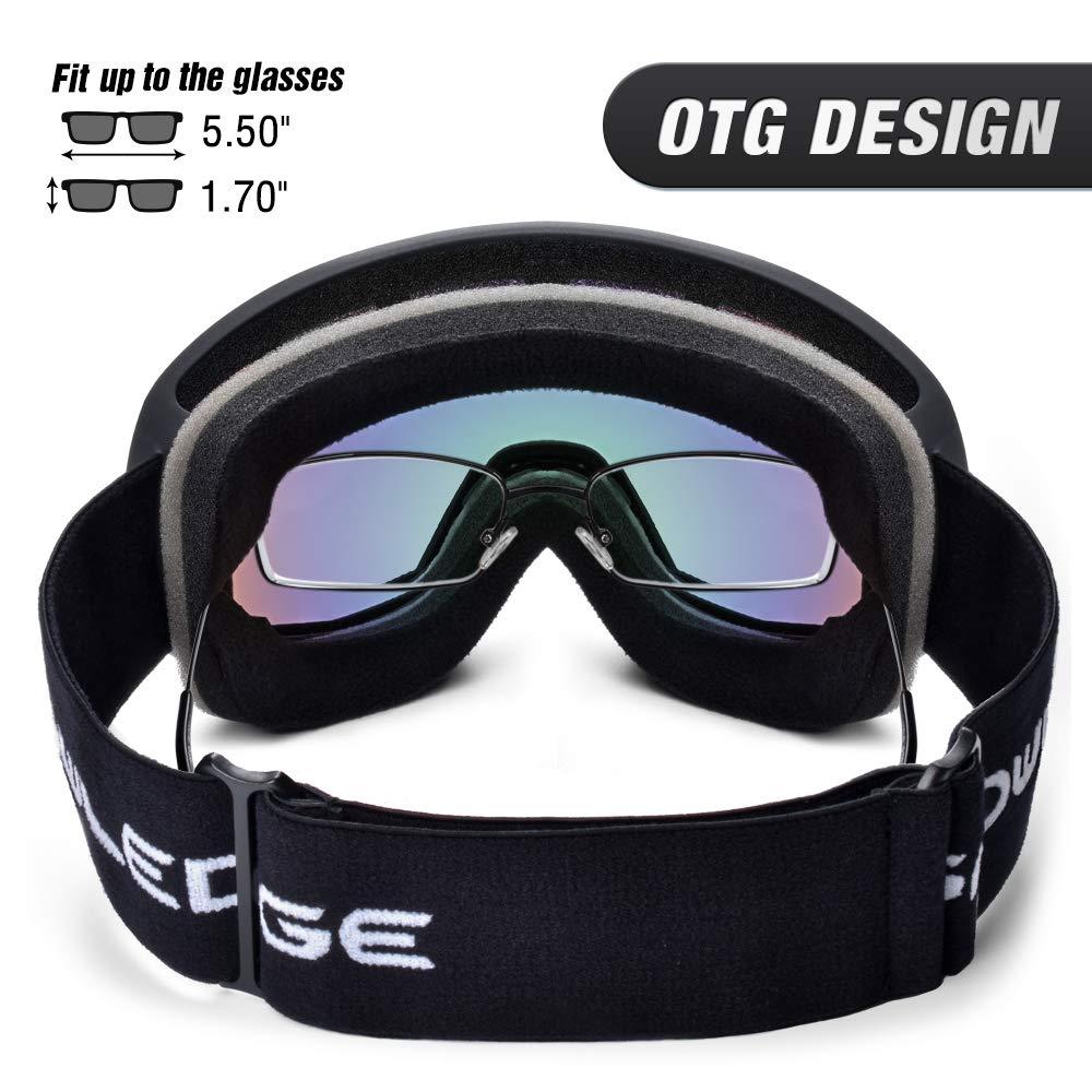 Snowledge Snowledge Ski Snow Goggles for Men Women, OTG With UV Protection, Anti-Fog Dual Lens for Skiing Snowboarding