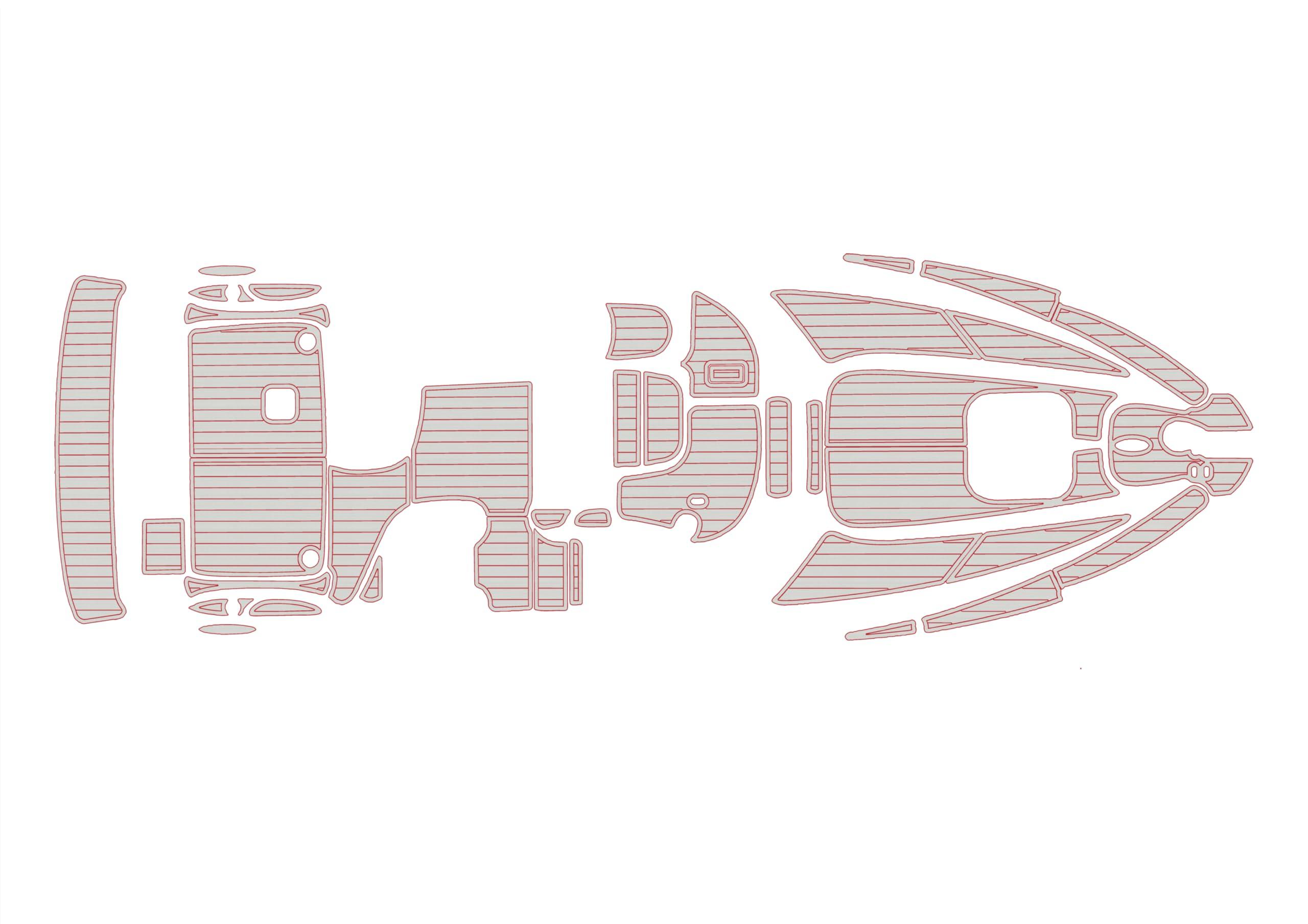 ATDEK ATDEK 2001 Bayliner 2655 Bow and Cockpit & Swim Platform 1/4 6mm eva Faux Teak Deck Surfing Boat Fishing Boat Motorcycle Hurts crapet Non-Slip mat Floor (Grey Over Red)